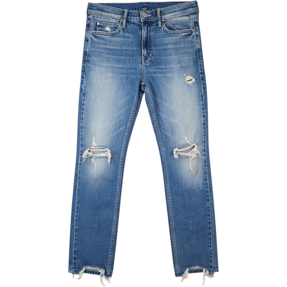 Mother The Flirt Jeans Women's 28 Cold Feet Blue Distressed Slim Straight